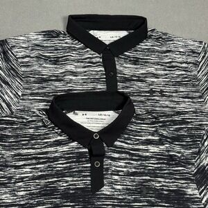 Under Armour Iso Chill Polo Shirt Mens Large Black White Static Stretch Lot of 2